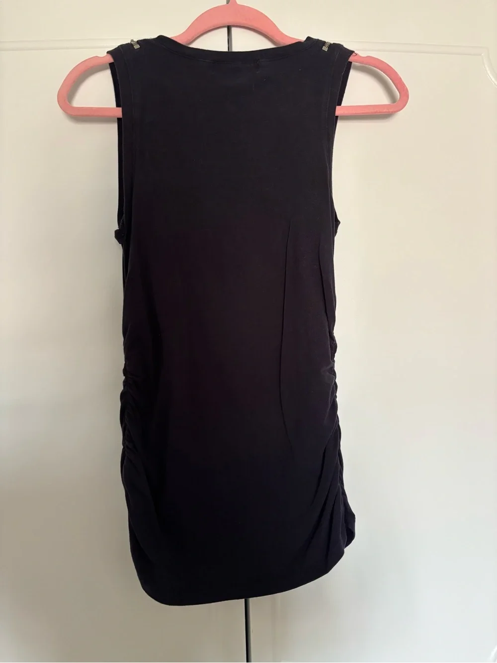 Michael Kors y2k Black Zip-Shoulder Sleeveless Tank